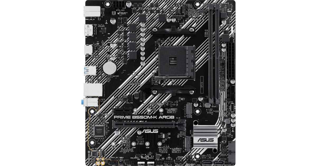 ASUSPRIME B550M-K ARGB socket AM4 moederbord  (RAID, Gb-LAN, Sound, ATX)