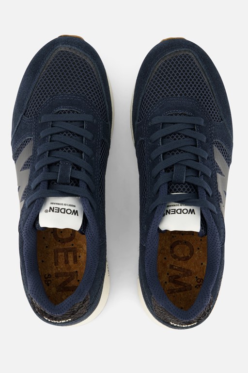 Woden Ronja Icon Sneakers blauw Suede