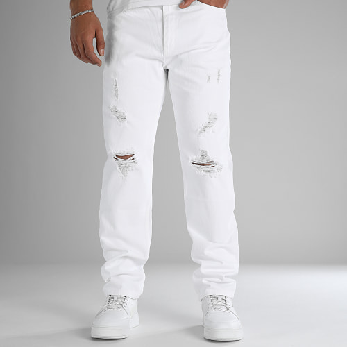 Jean Relaxed Fit Avec Destroy 2778 Blanc Denim