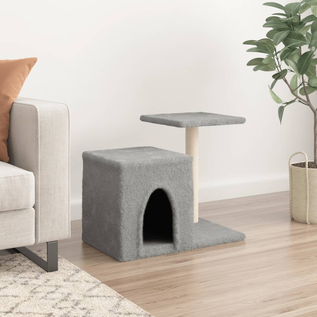 Arranhador para gatos vidaXL com hastes de sisal cinza claro, 50,5 cm