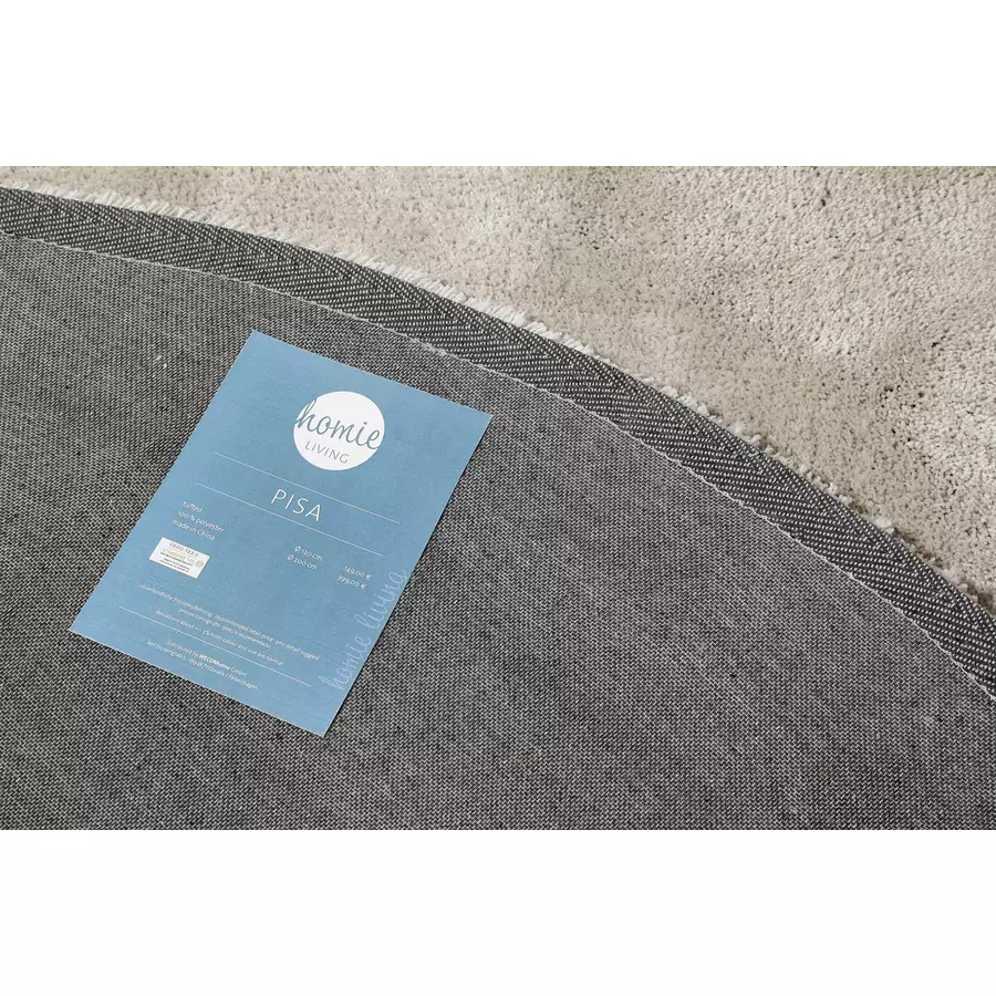 Homie Living Hochflorteppich Pisa hellgrau beige