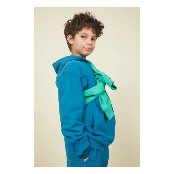 SMALLABLE BASICS Sweat A Capuche Garçon Coton Bio | Bleu azur