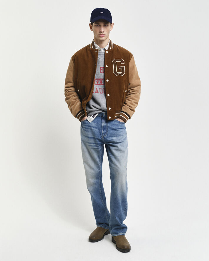 Gant CORD VARSITY JACKET Cacao