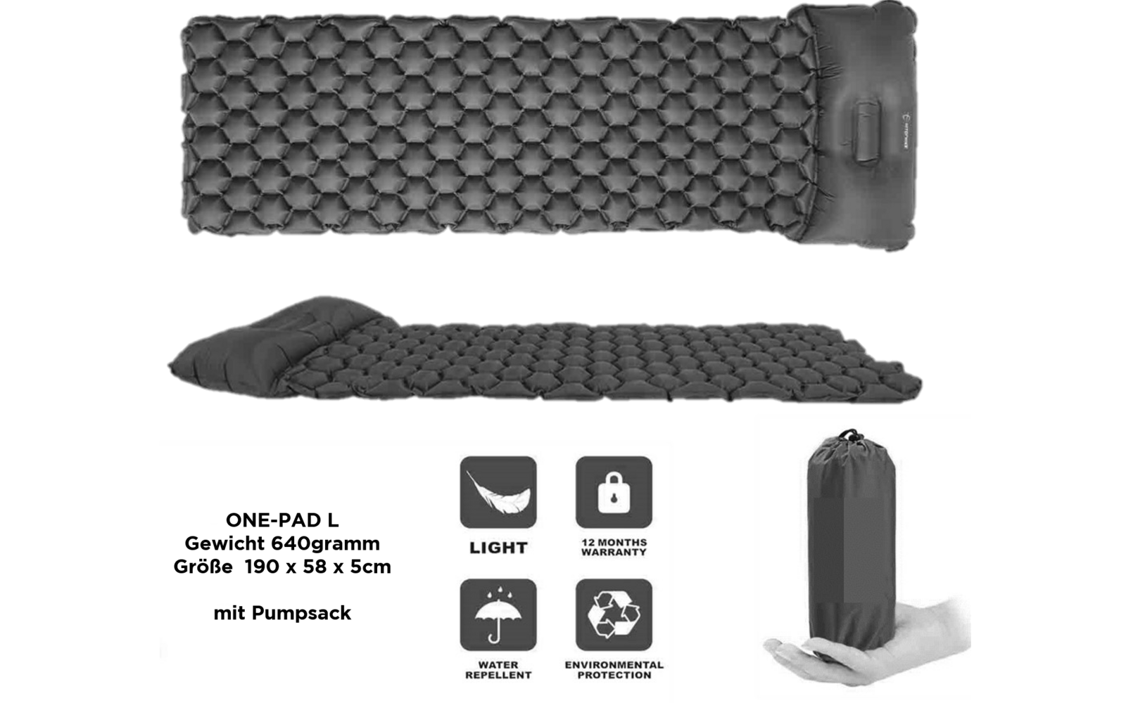 Disc-O-Bed ONE Pad Luftmatratze XL