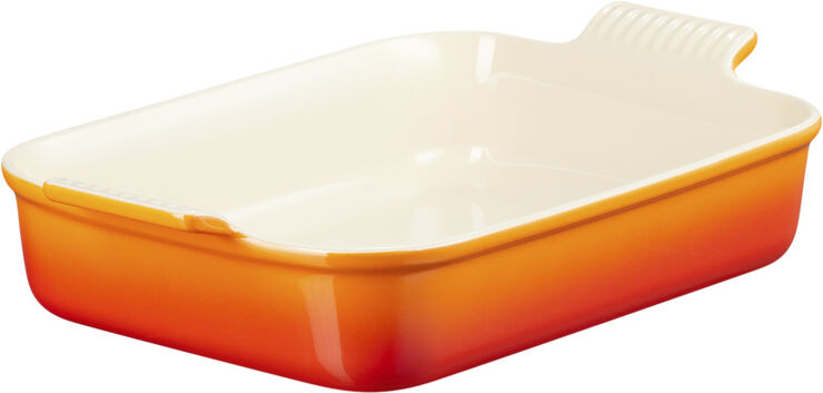 Le Creuset Heritage Rekt Fad 32/25cm Volcanic Stentøj