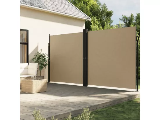 Auvent latéral rétractable beige 220x1200 cm