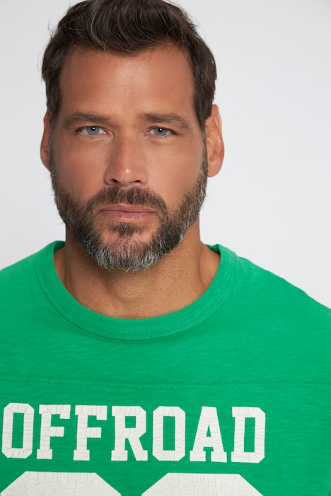 T-Shirt, 3/4-Ärmel, Flammjersey, Print, bis 8 XL