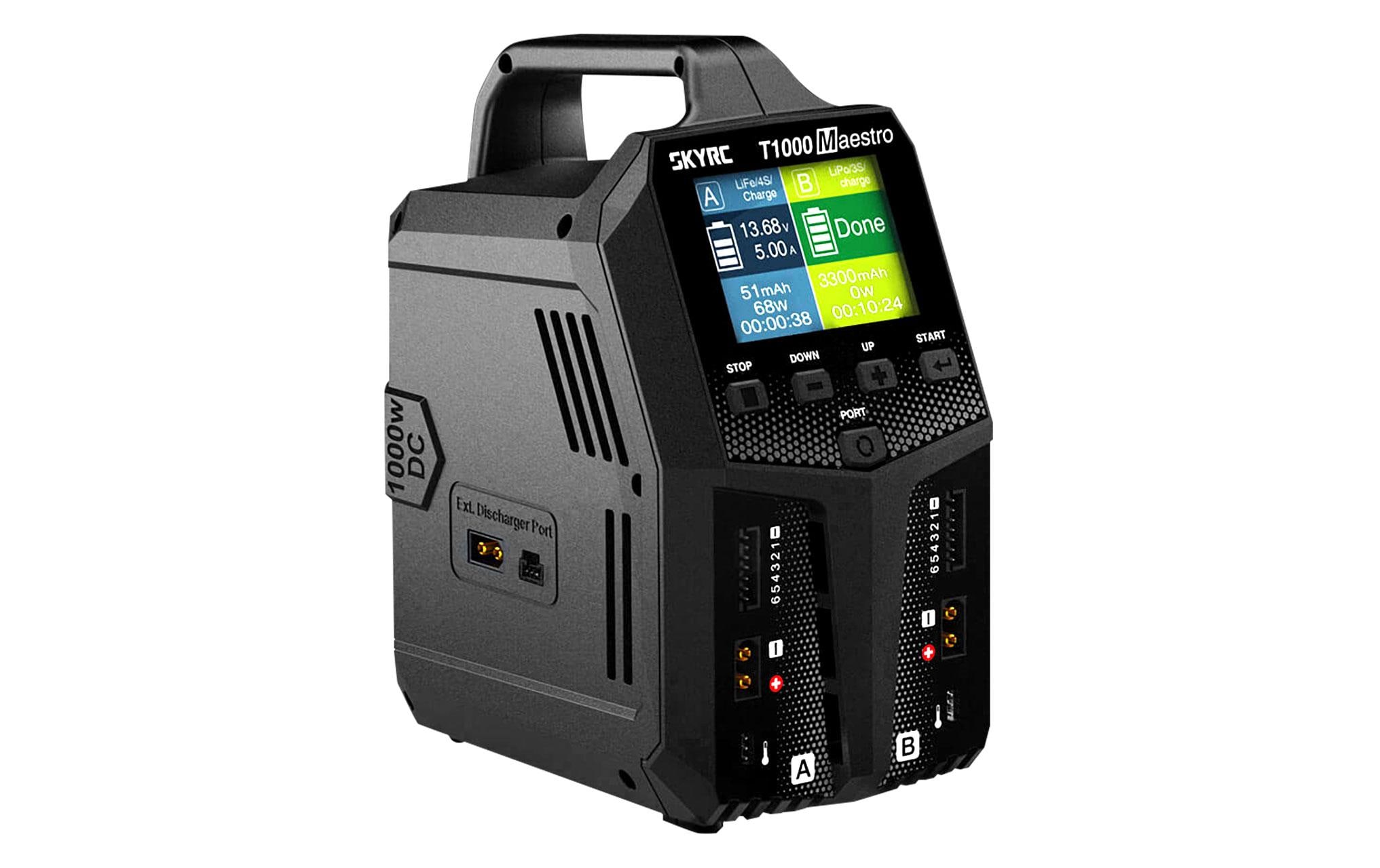Dual-Ladegerät T1000 AC/DC 1-6S, 450 W<br>Modellbau Ladegerät mit 2 unabhängige Ladekanälen
