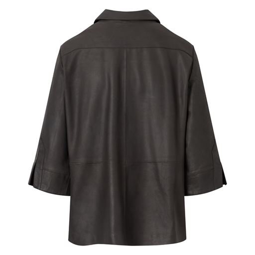 Depeche Leather Skjorte, Charcoal, 38