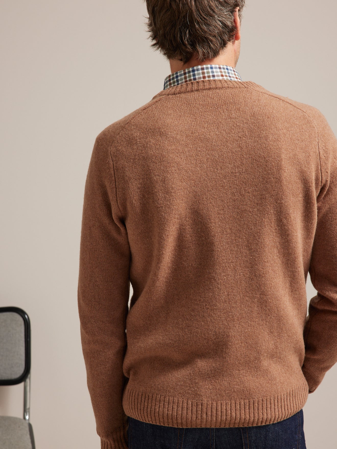 Pull col rond chiné homme