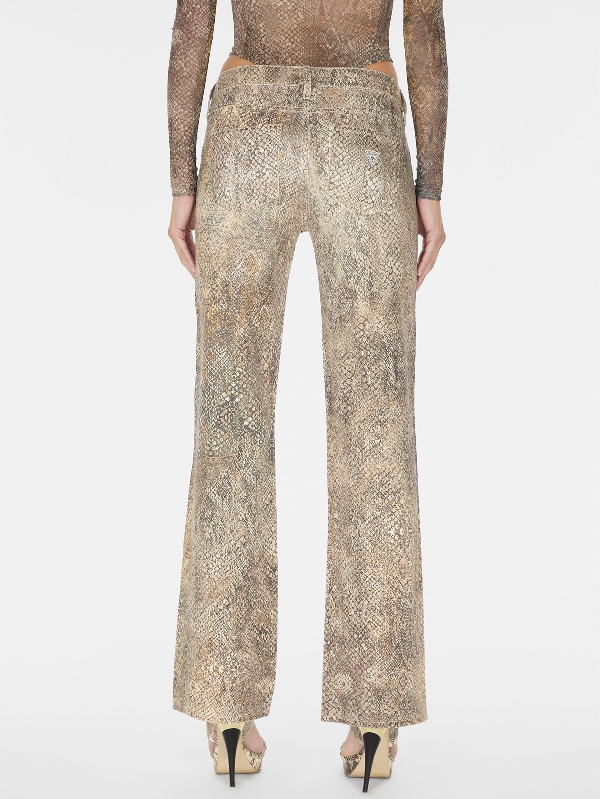 calça reta estampada
