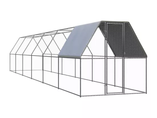 Poulailler d'extérieur 2x12x2 m Acier galvanisé