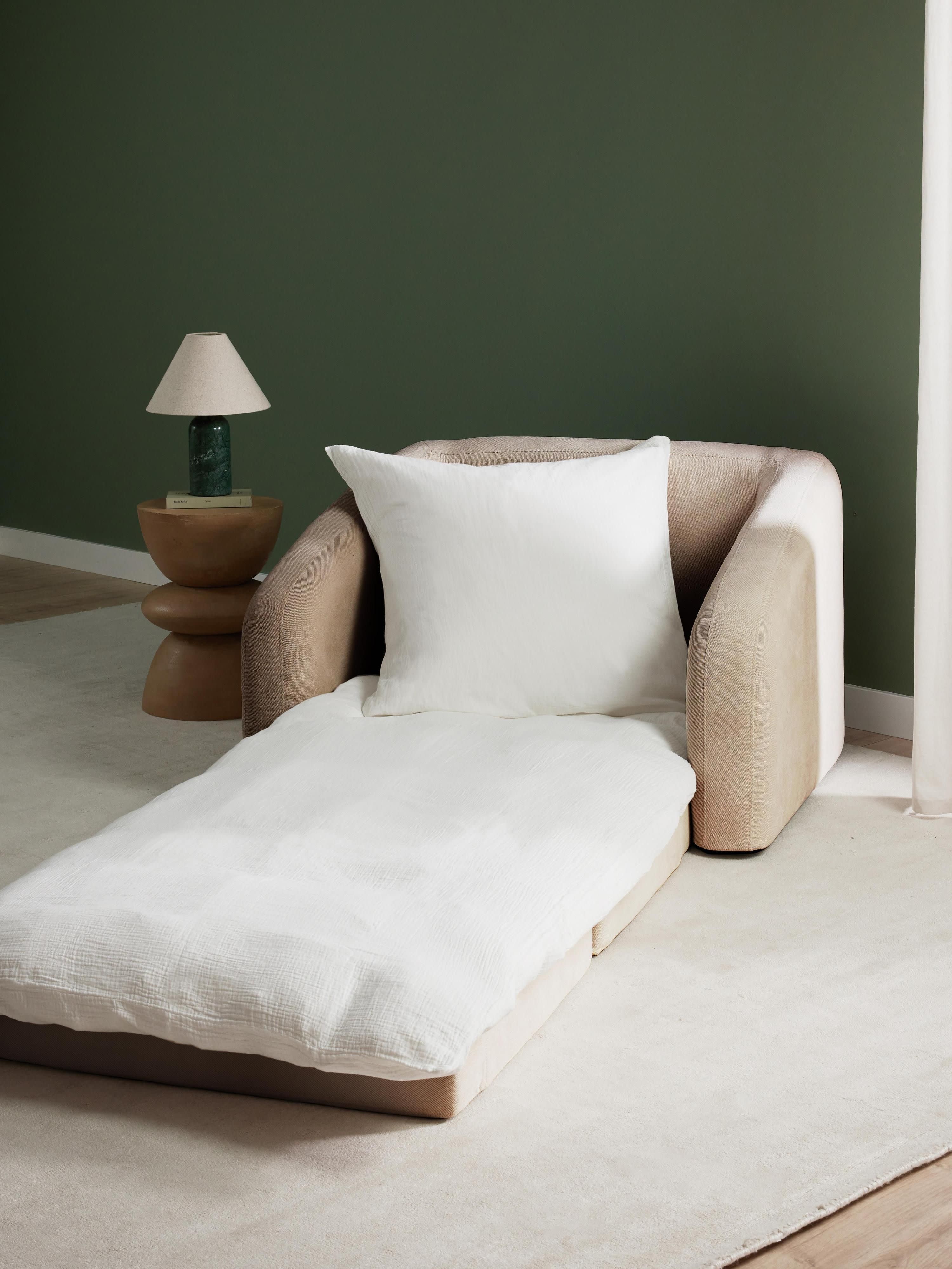 Beige slaapfauteuil Eliot