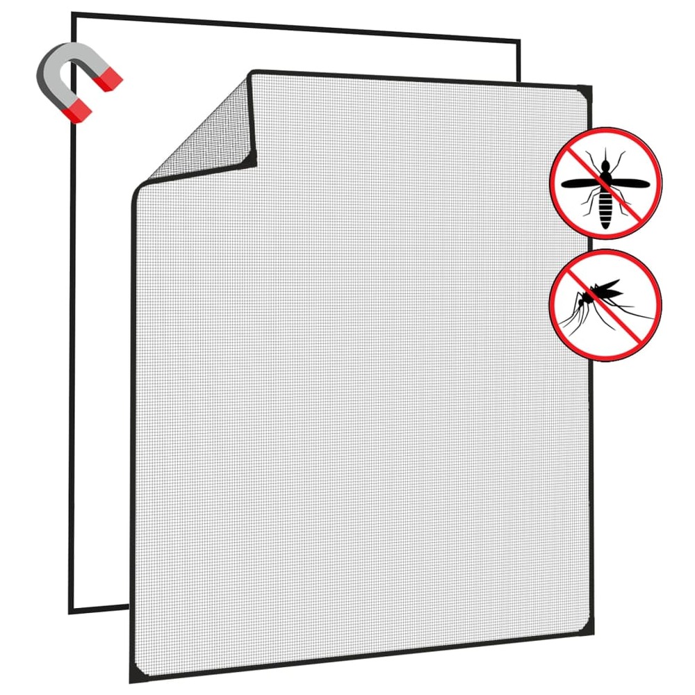 Moustiquaire magnétique pour fenêtres anthracite 130x150 cm