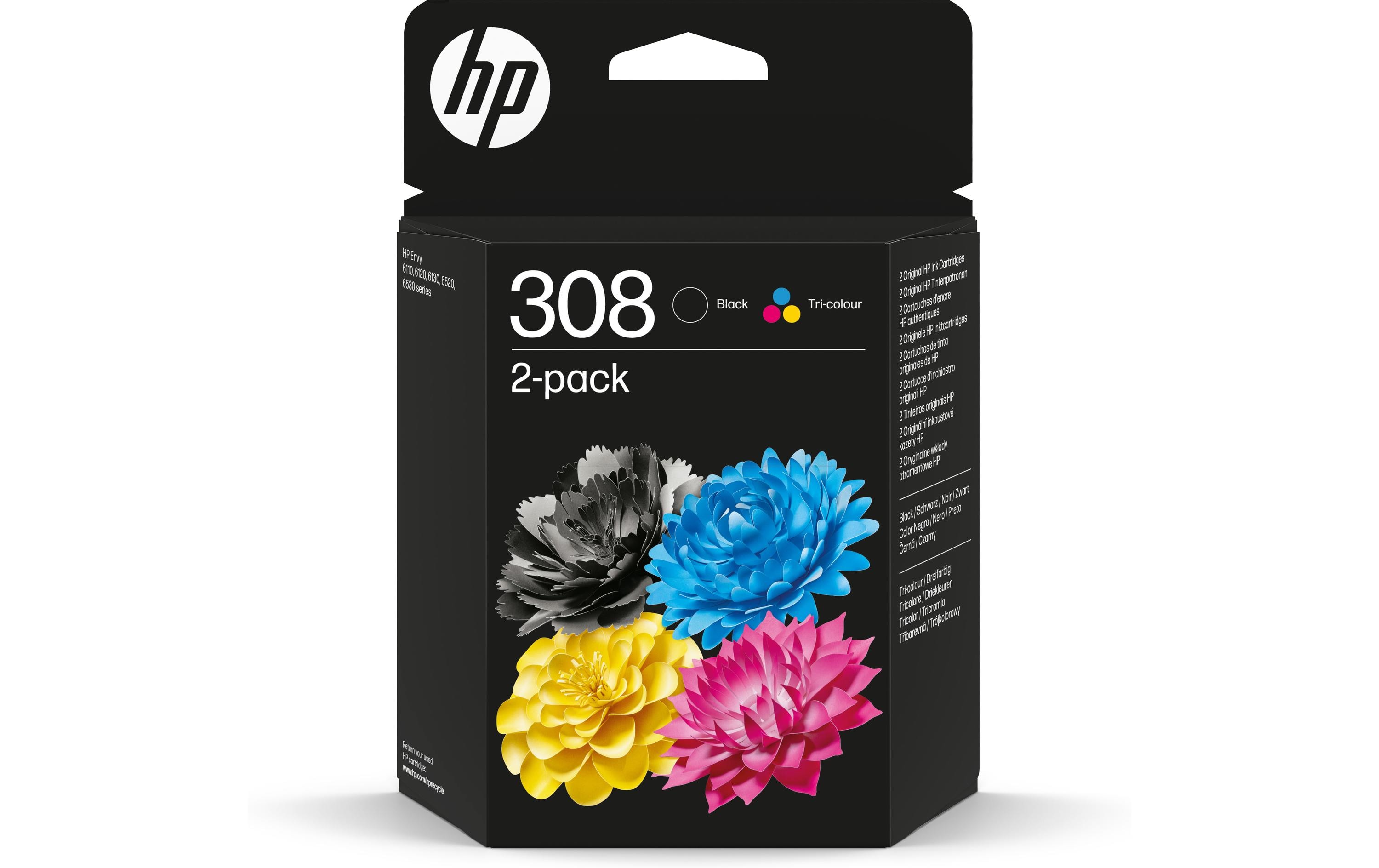 Tintenset Combopack Nr. 308 (6L6S6UE) BK/C/M/YDruckerpatrone: Schwarz, Cyan, Magenta und Gelb