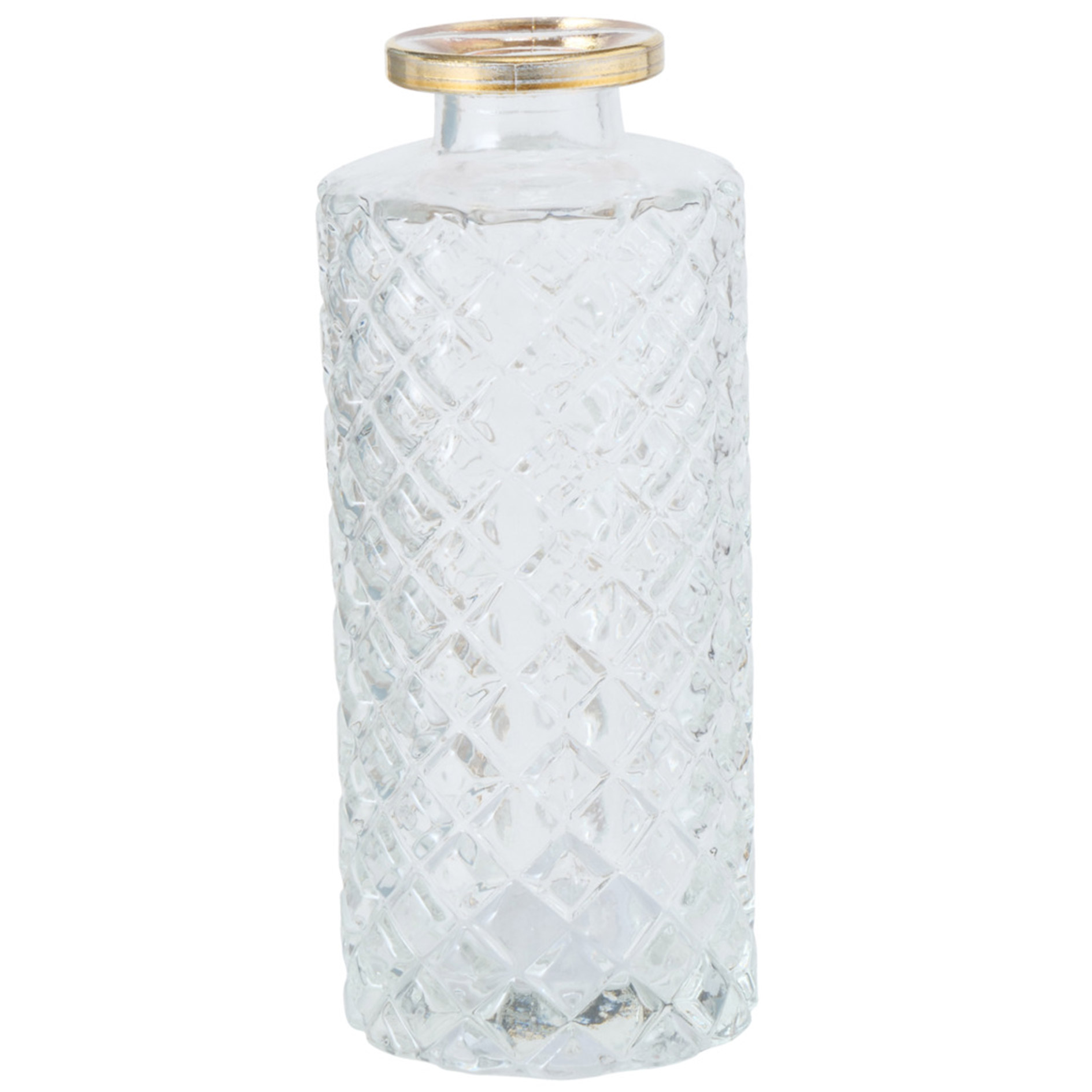 Vase - transparent-gold - sortiert - Klarglas