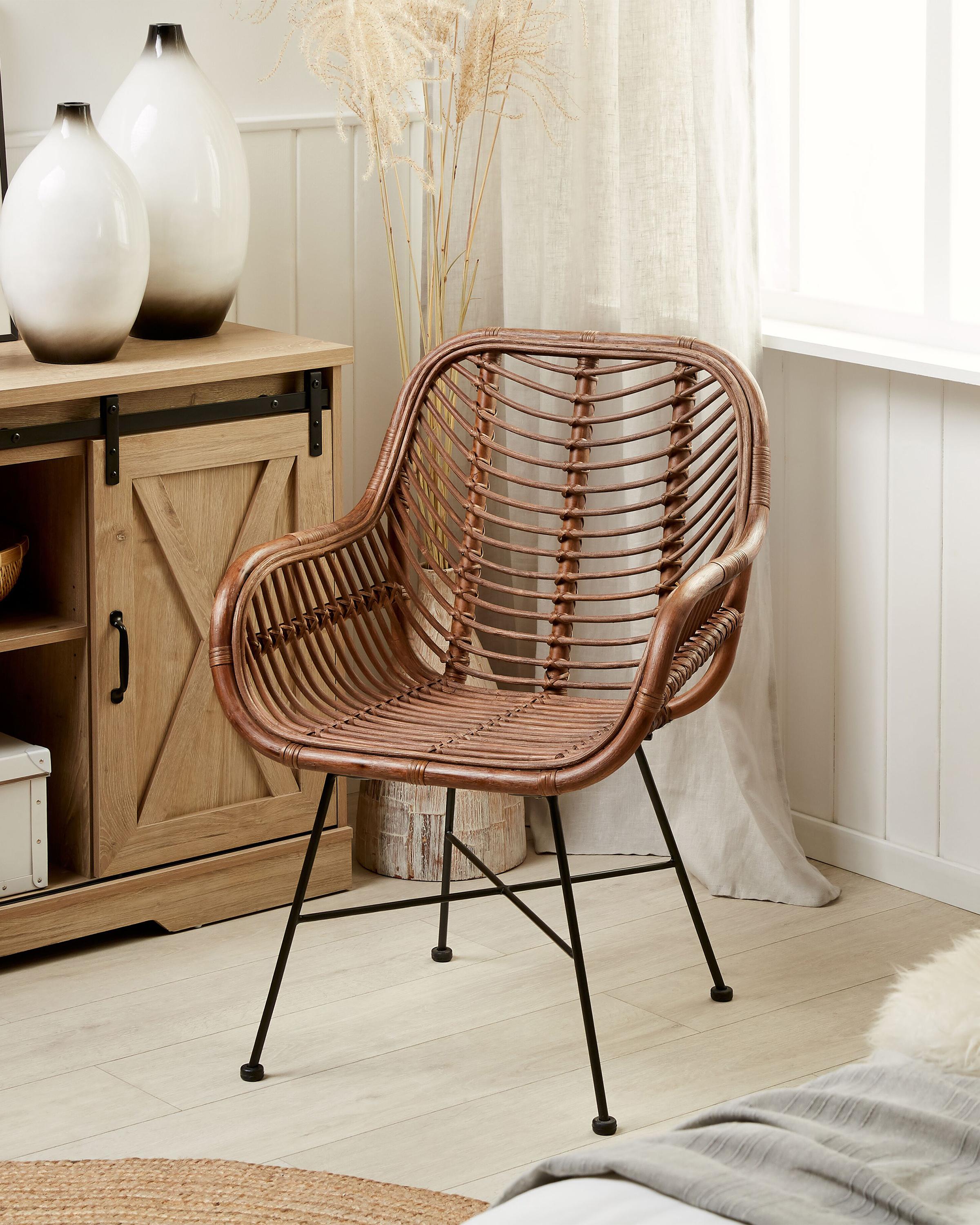 Eetkamerstoel CANORA Rotan Bruin