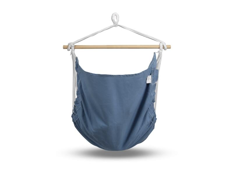 Chillme Hängestuhl Blau 130 x 100 cm Kingsize Hängesessel mit zwei Kissen