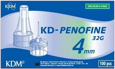 KD-Penofine  Penkanyle 32G 0.23 x 4 mm, Grøn - 100 stk.