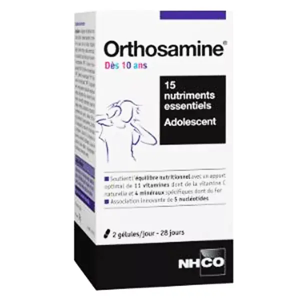 NHCO Orthosamine, para maiores de 10 anos, 56 cápsulas.