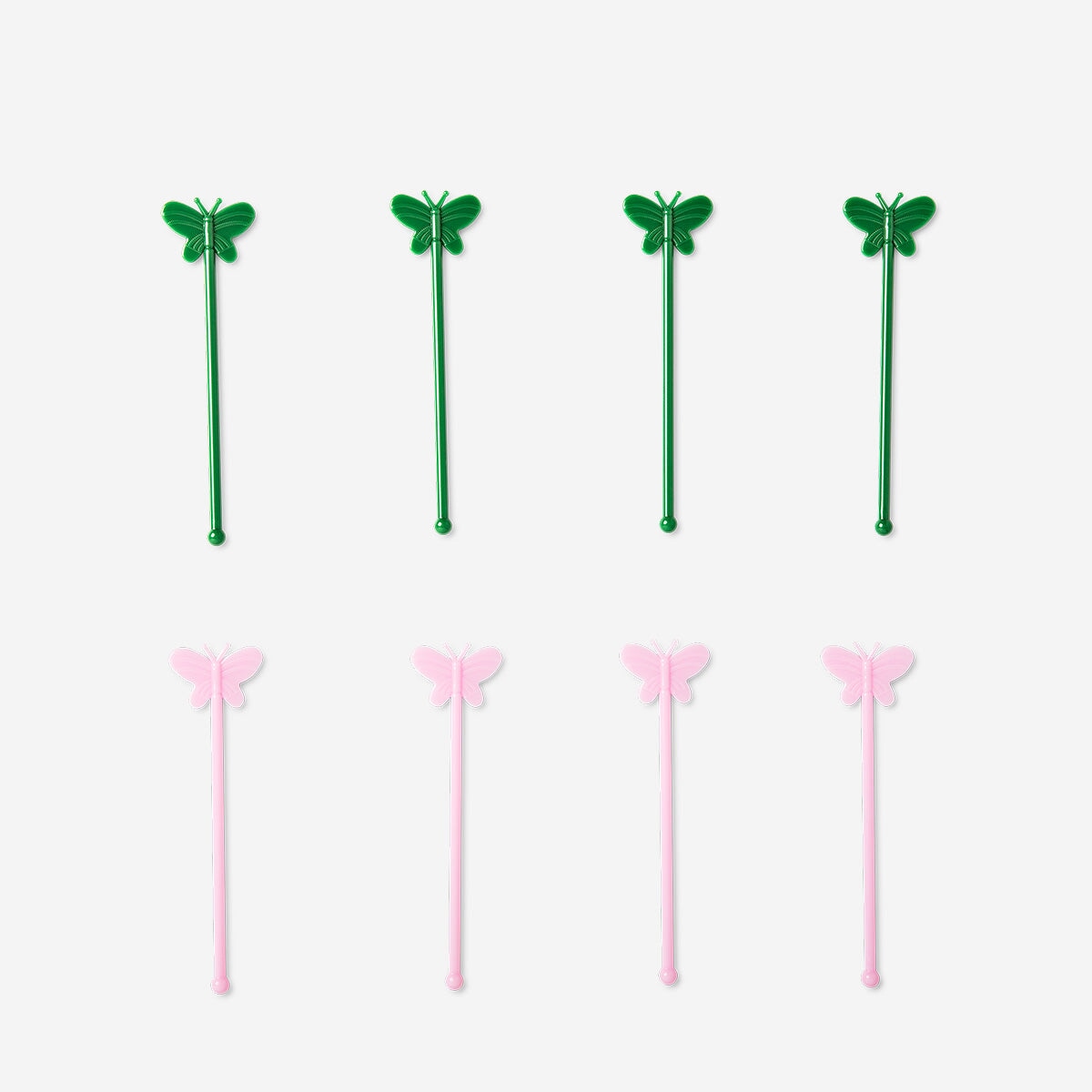 Sommerfugleformede rørepinde - 8 stk