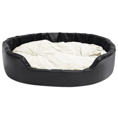 Sofá Vidaxl com almofada lavável, preto e branco, para animais de estimação.