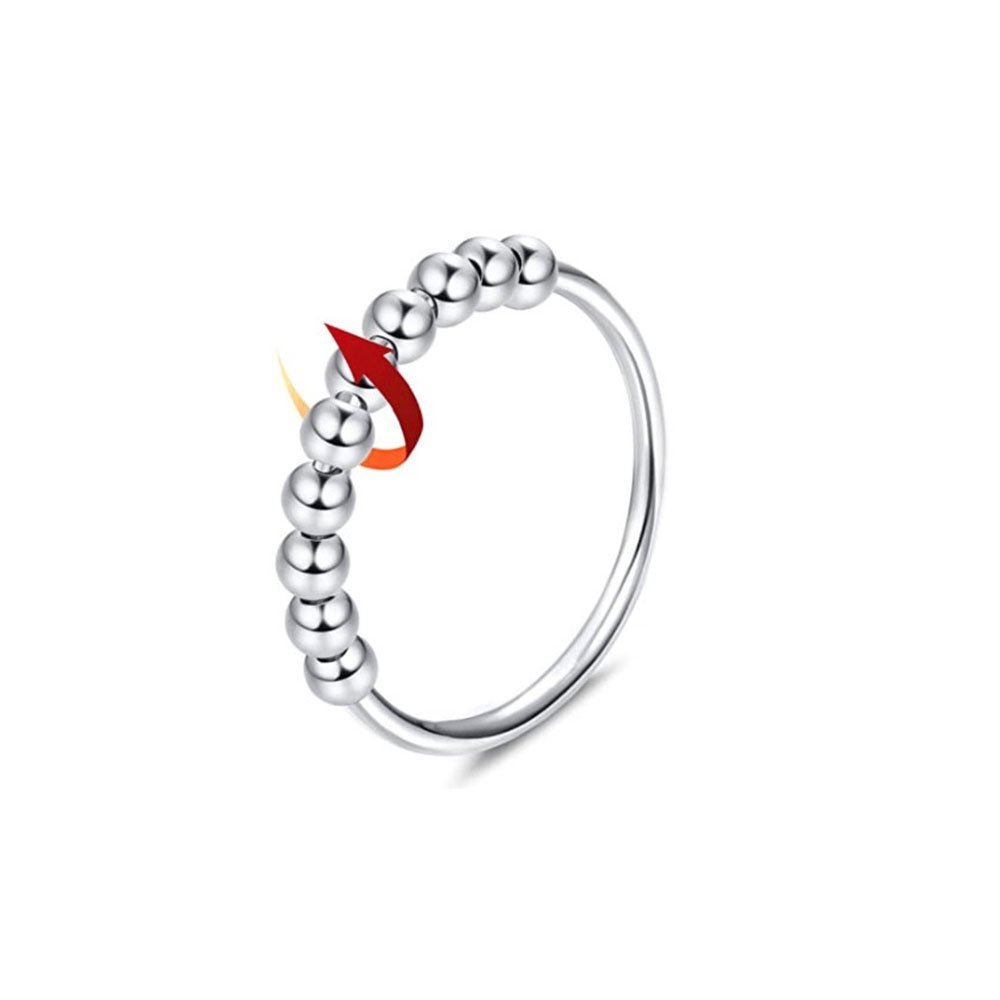(3er Set) Anti Stress Fidget Finger Ring - Silber