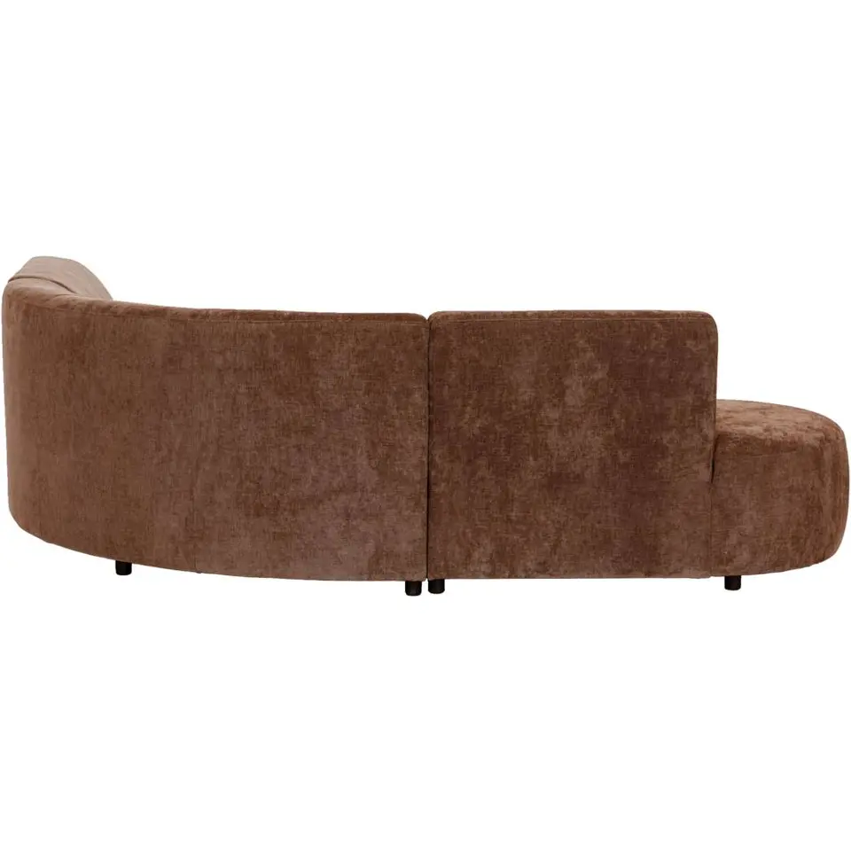Hoekbank Luna rond - stof Rebel - terracotta