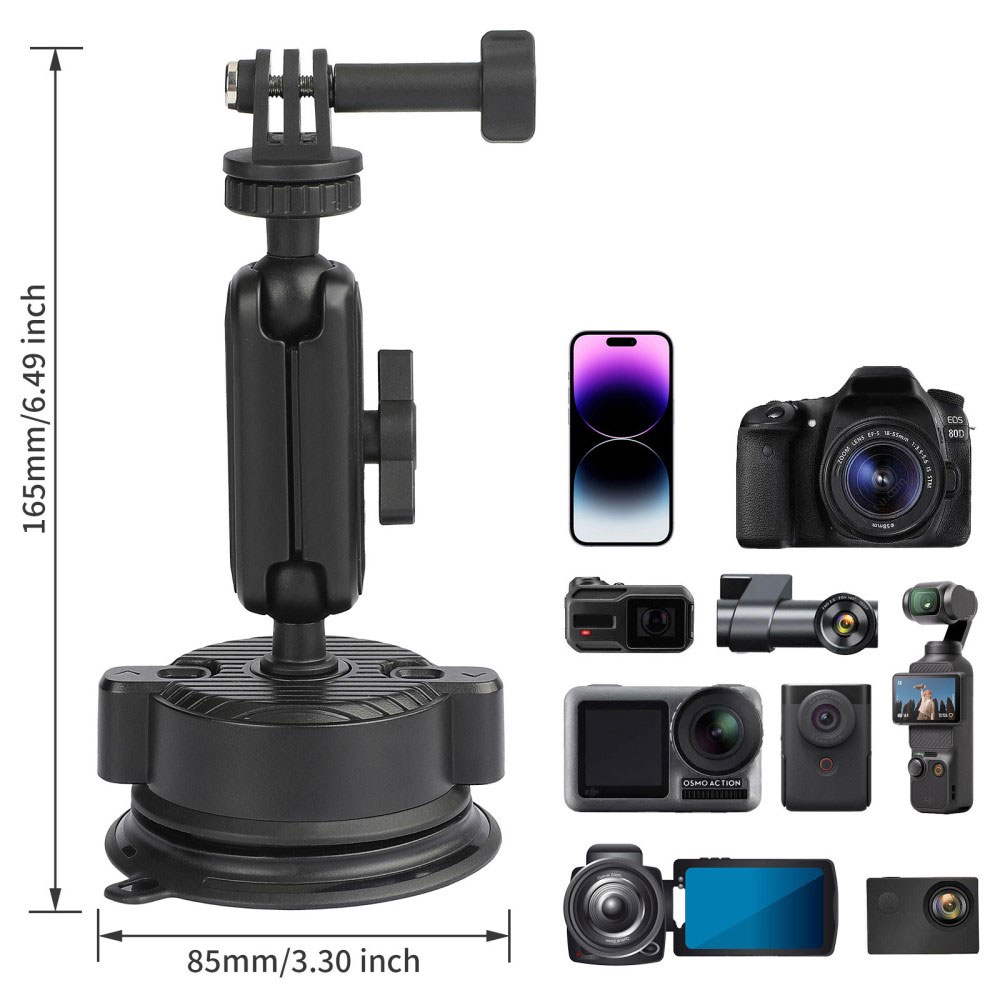 (32cm) Auto KFZ Kamera Saugnapfhalterung   Stativ Adapter für Smartphone / DSLR Kamera / GoPro / Insta360 mit 1/4