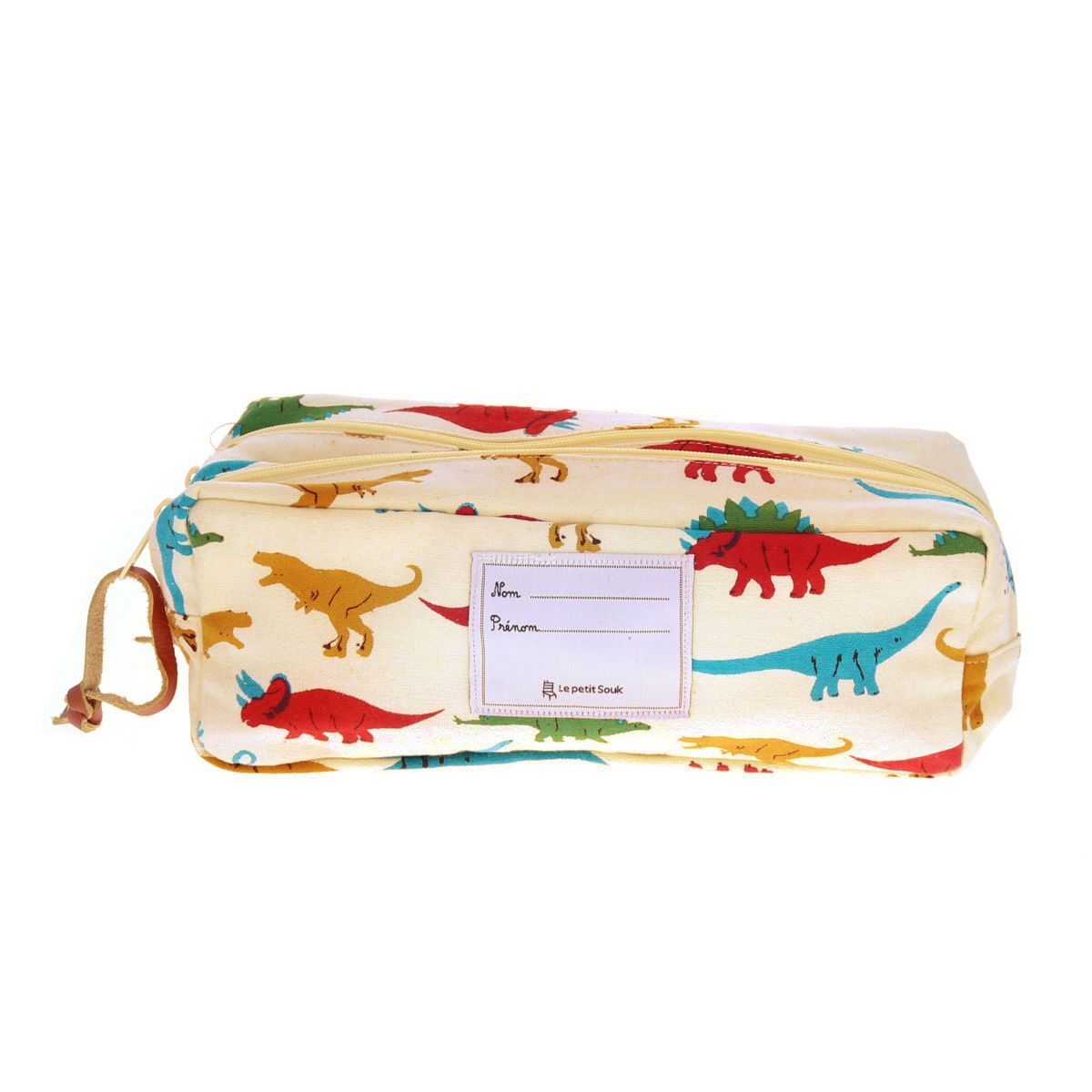 Trousse double zip dinosaures Petit toi