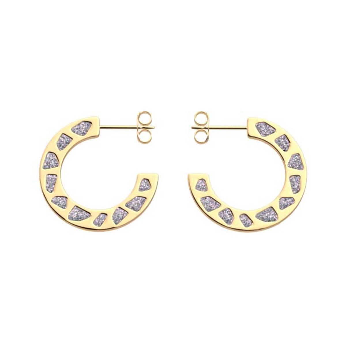 Créoles Les Georgettes Gigi laque argentéeCollection Les Cadettes