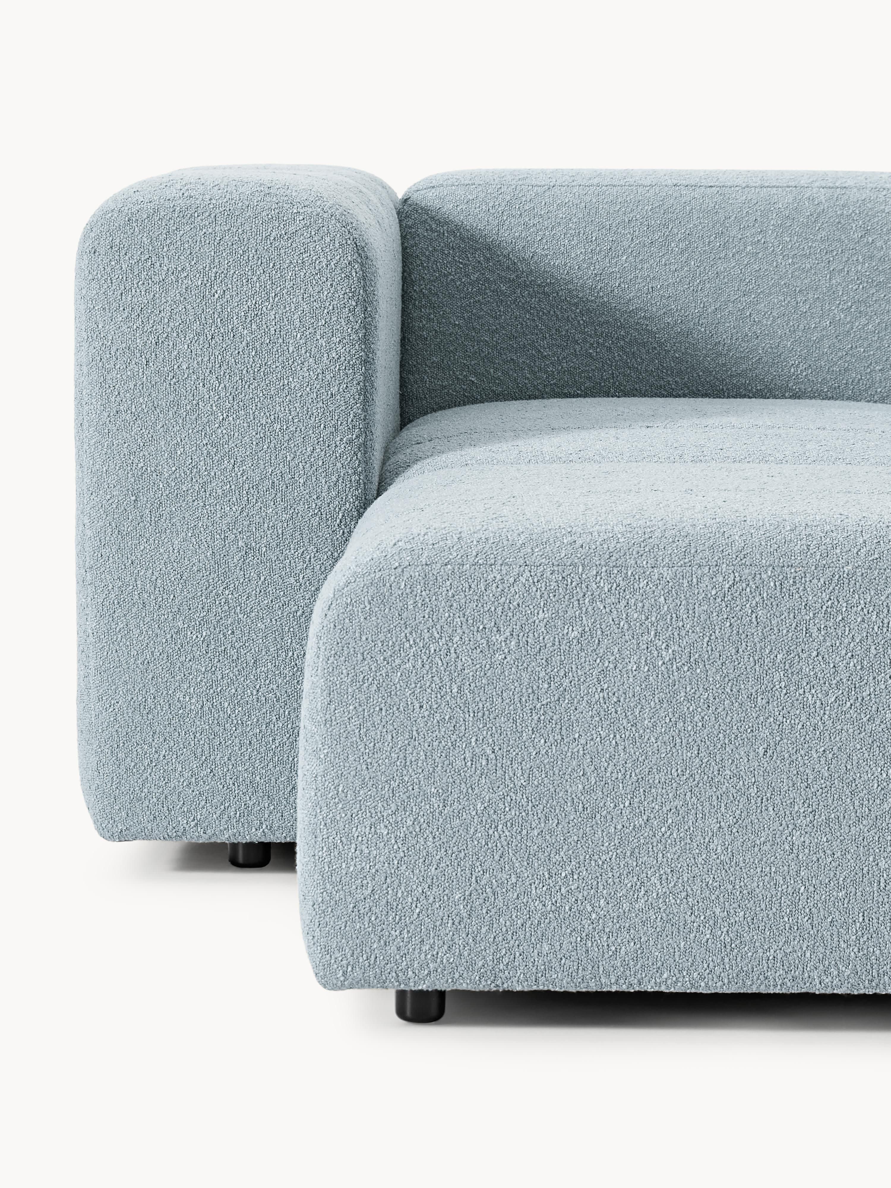 Modulaire bouclé bank Lena (4-zits) met poef (links/rechts)