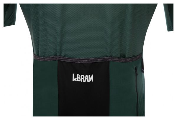 Maillot Manches Courtes LeBram Eze Vert Agave Crème Coupe Ajustée