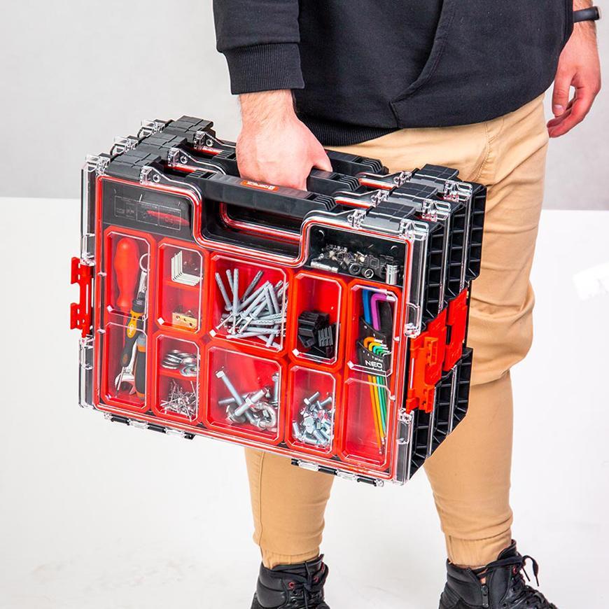 PROREGAL QBRICK Assortimentsdoos Pro HxBxD 36 x 45 x 8 cm 6 liter Met deksel Handvat met klemsluitingen Zwart