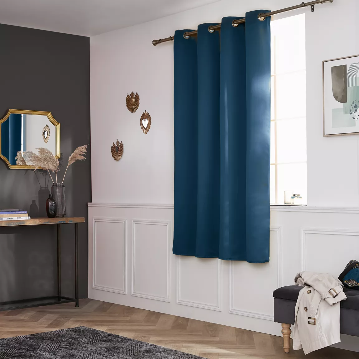 Rideau obscurcissant (140 x 180 cm) Dark Bleu pétrole