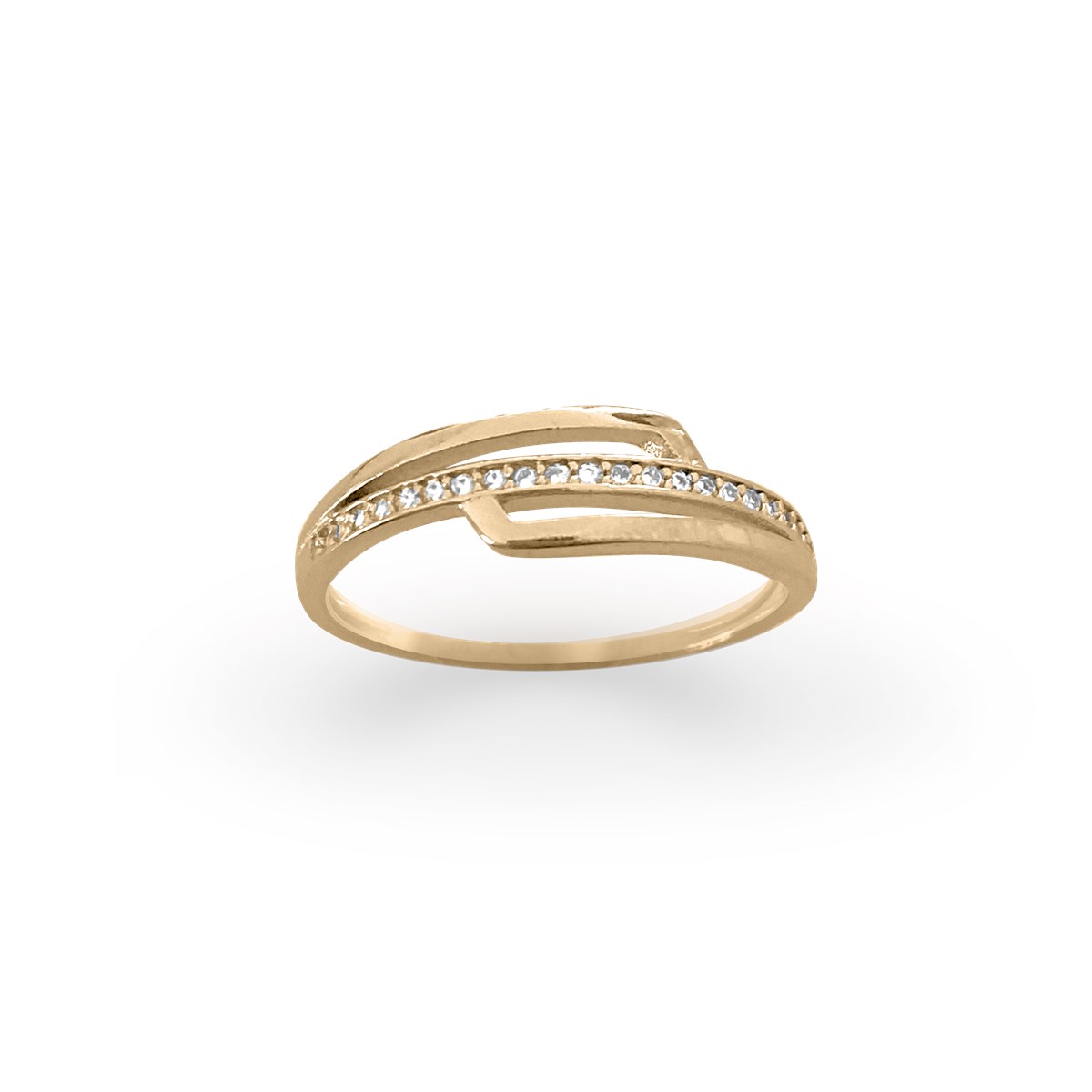 Bague plaquée or avec oxydes de zirconium