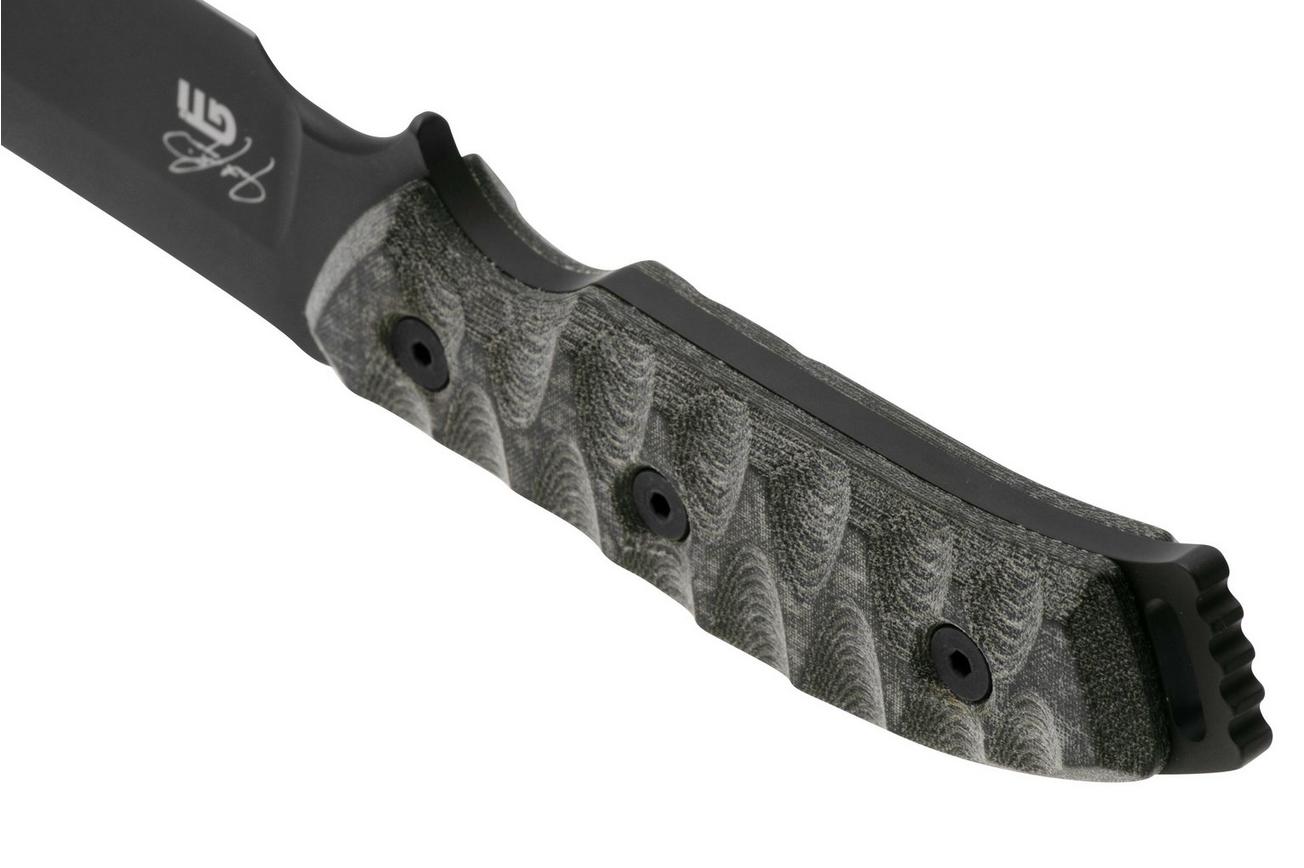 White River Knives GTI 4.5 Black OD Green Canvas Micarta, survivalmes, Justin Gingrich design