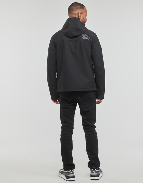 Superdry - HOODED SOFT SHELL JACKET - Noir
