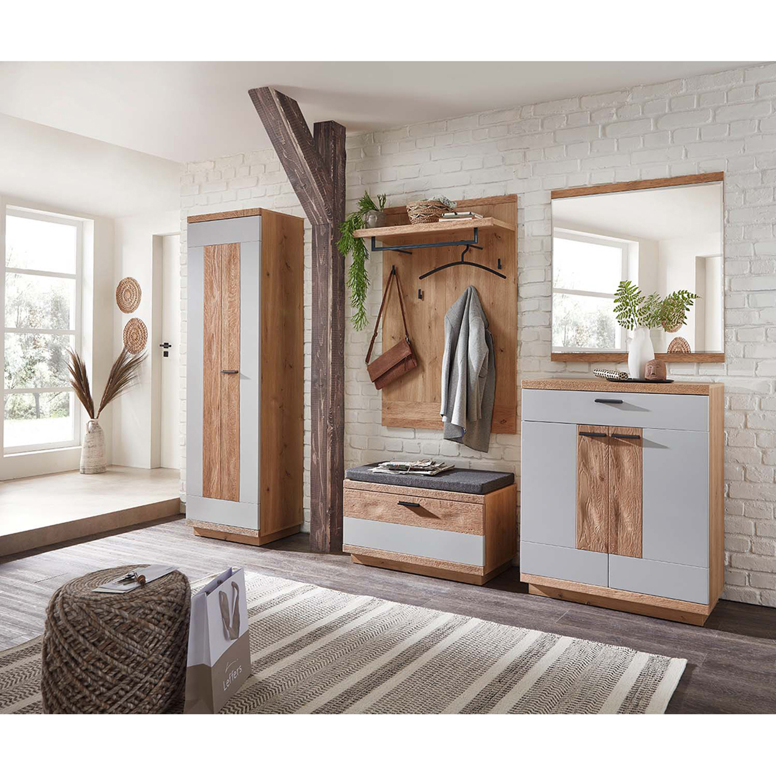 Teppich - natural grey - handgewebt - 55x80 cm