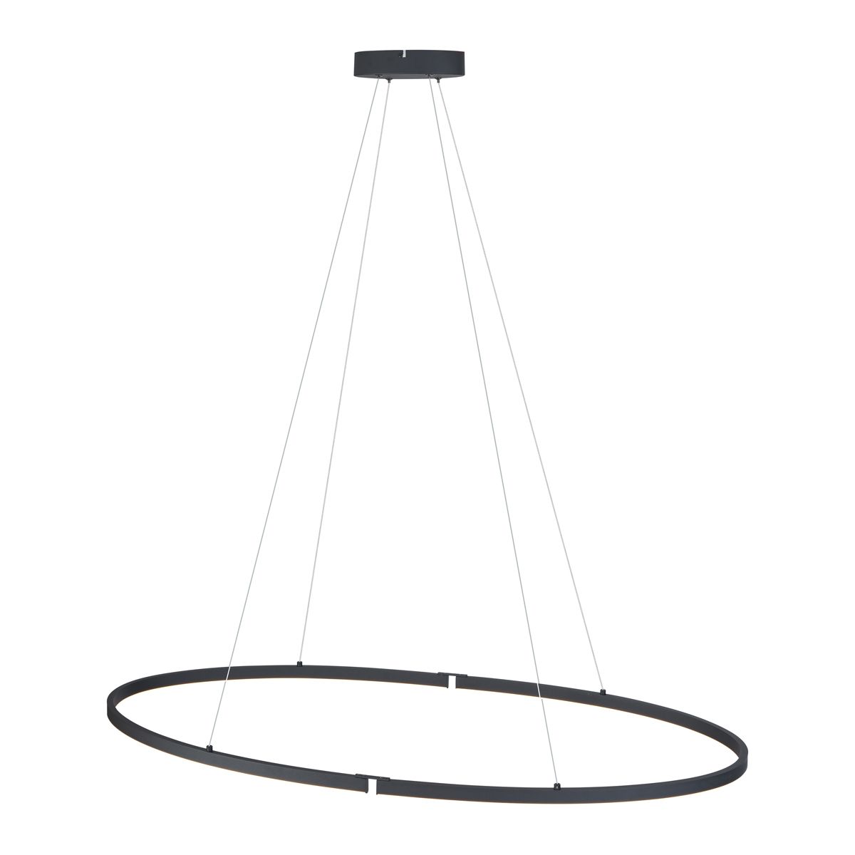Design hanglamp zwart ovaal 120cm incl. LED 3-staps dimbaar - Ovallo