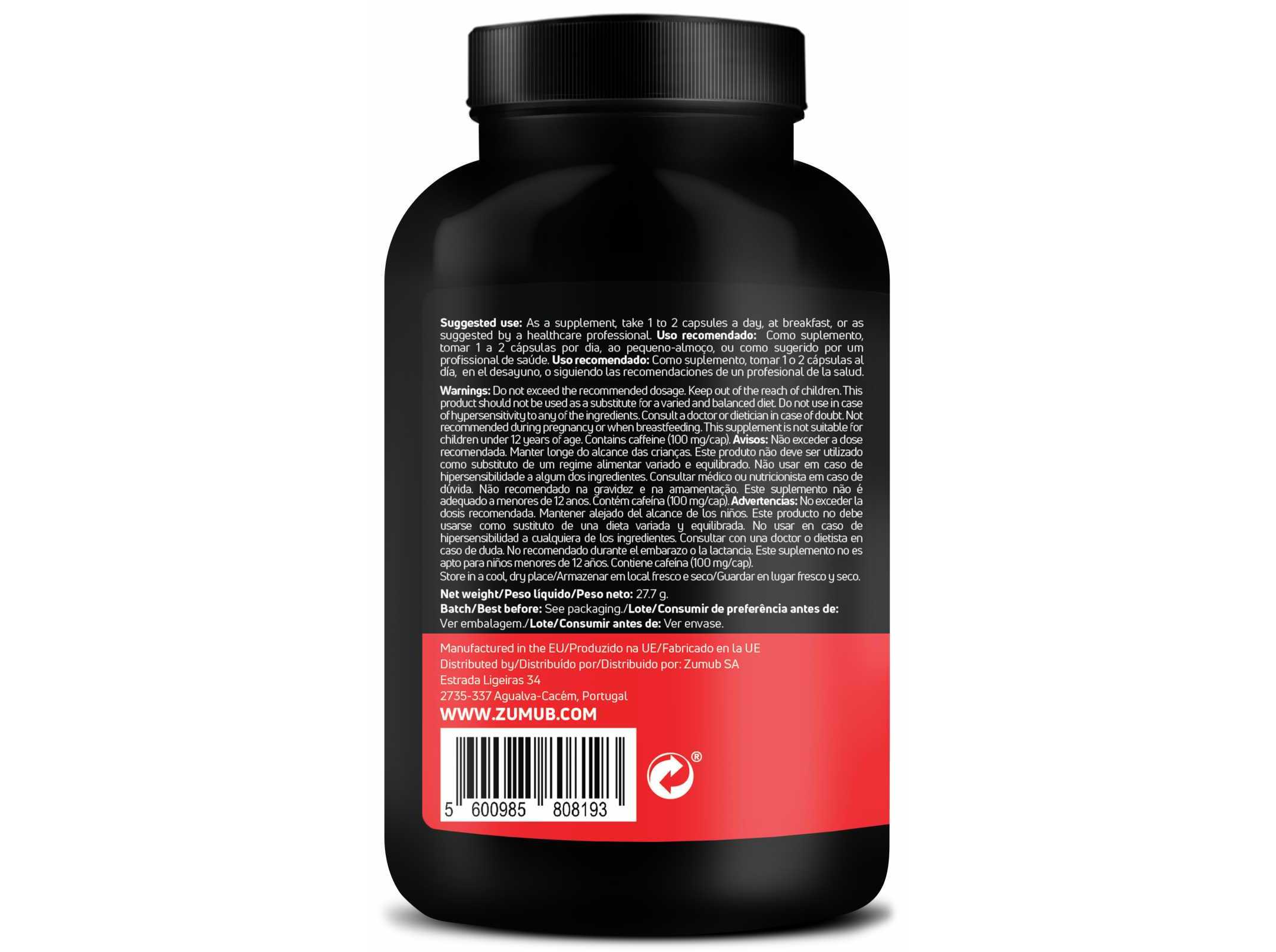 SUPLEMENTOS EMAGRECIMENTO ZUMUB FAT BURNER 60 CAPS