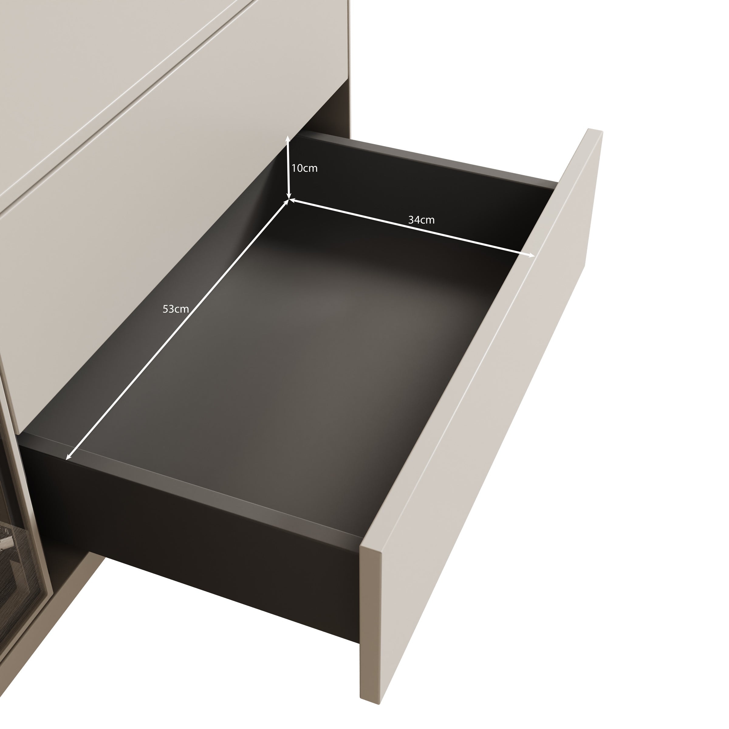 Meubella - Estrella - TV-Meubel - Beige - 194x41x56 cm