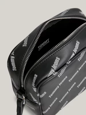 Bolsa transversal para câmera com estampa de logotipo repetido