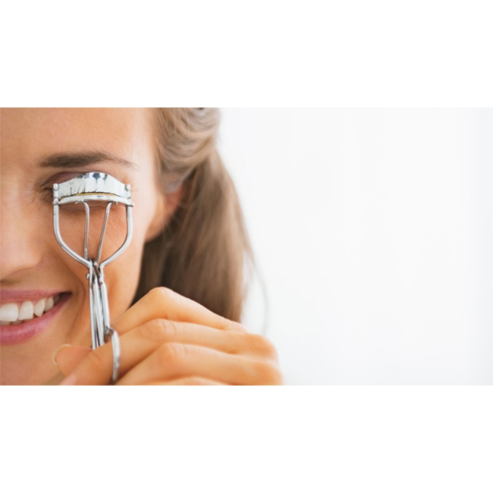 Edelstahl Wimpernzange Eyelash Curler Volumen Wimpern Former Make-Up Tool - Silber