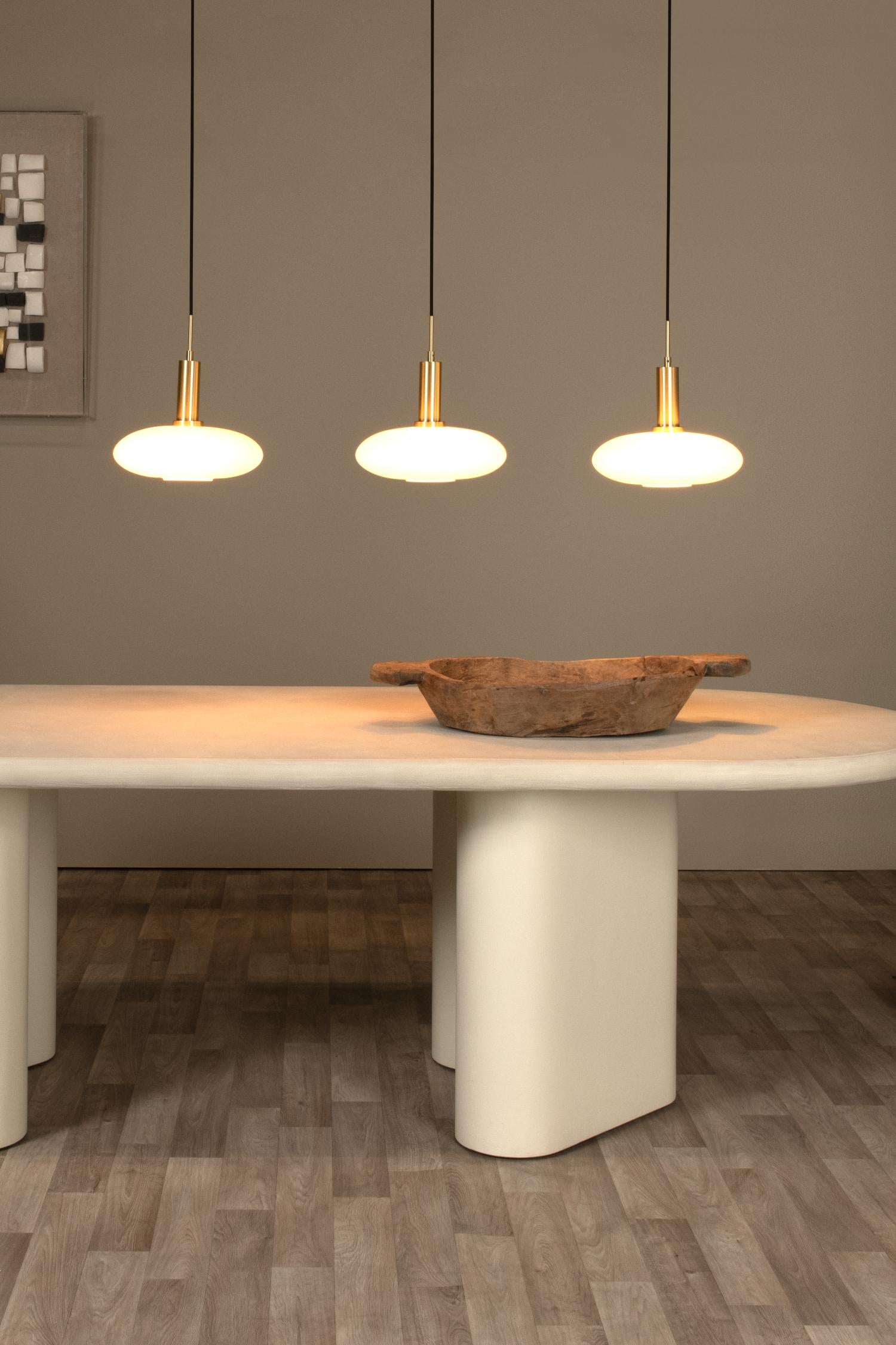 Singala 3 cluster hanglamp lineair opaal|messing