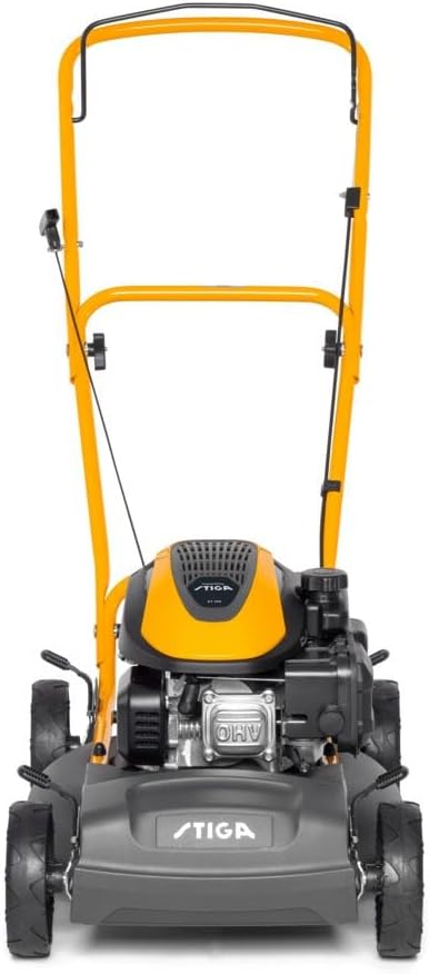 STIGA Multiclip 47 – Mulch-Rasenmäher ohne Antrieb, 45 cm Schnittbreite, 123-cm³-Benzinmotor, klappbarer Griff, 5 Schnitthöhen