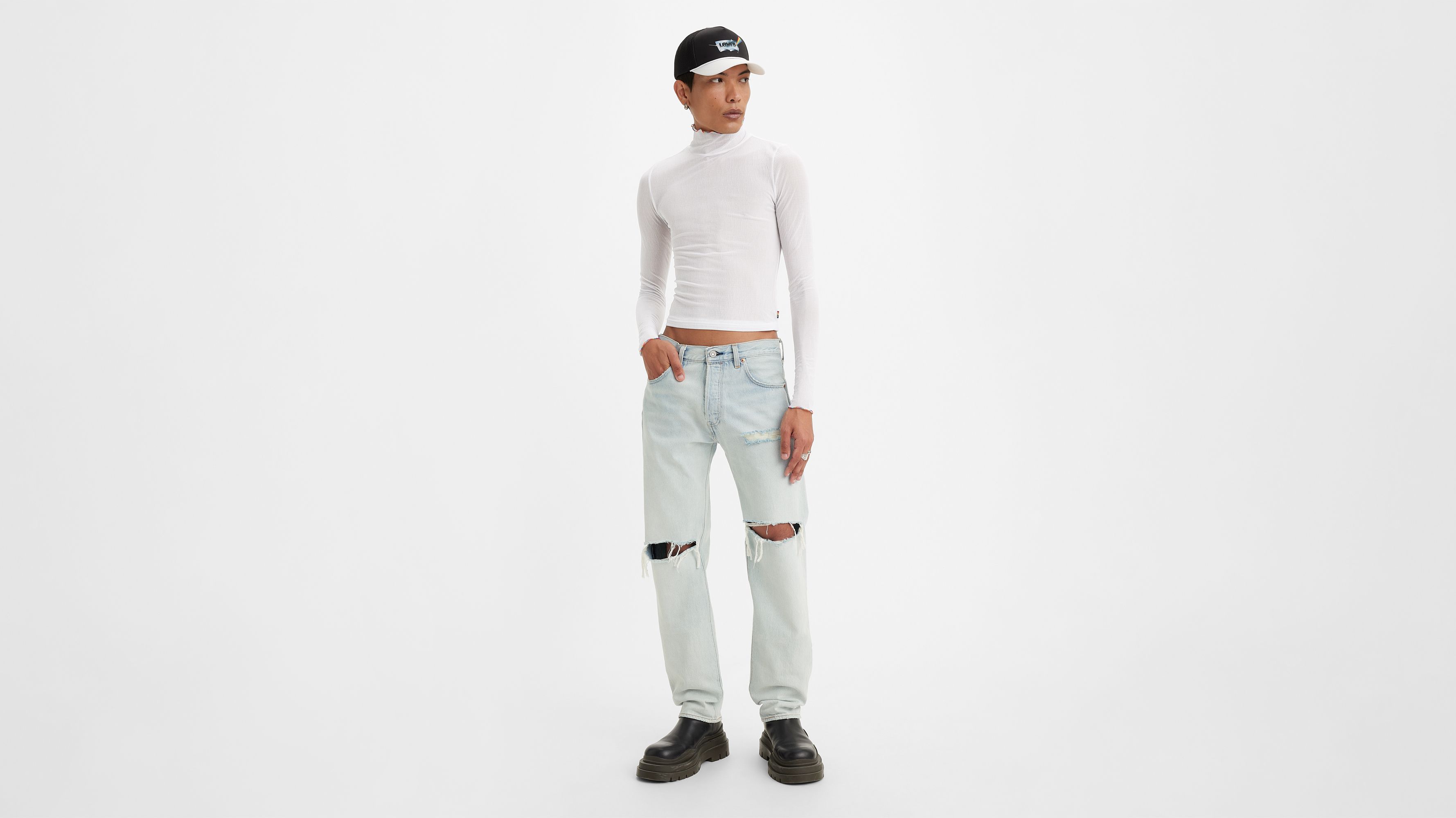 Jean 501® ’93 droit - Light Indigo Destructed - Bleu