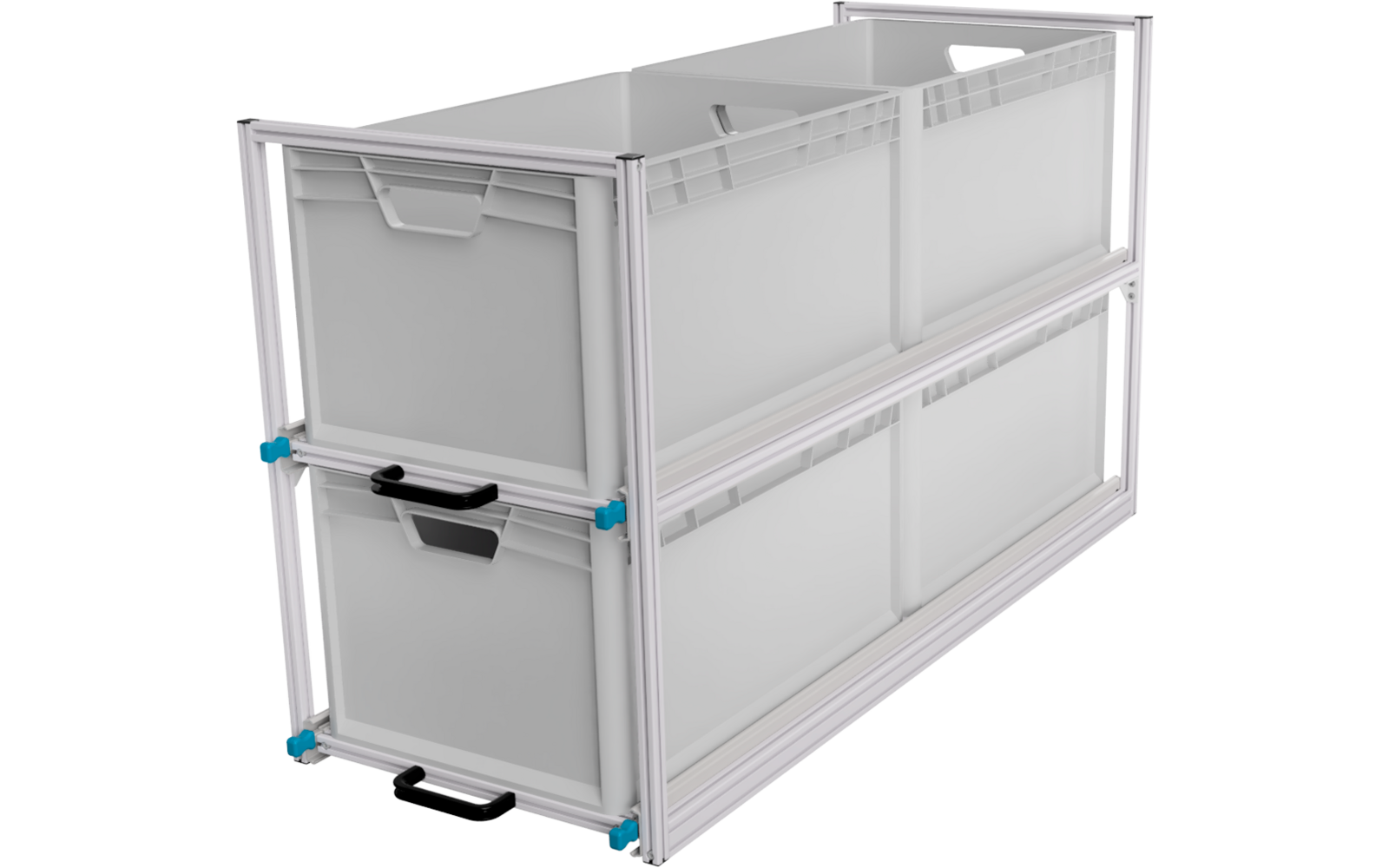 SYS-RACK Kastenwagen Heckauszug Regal-System 124 x 49 x 60,5 cm