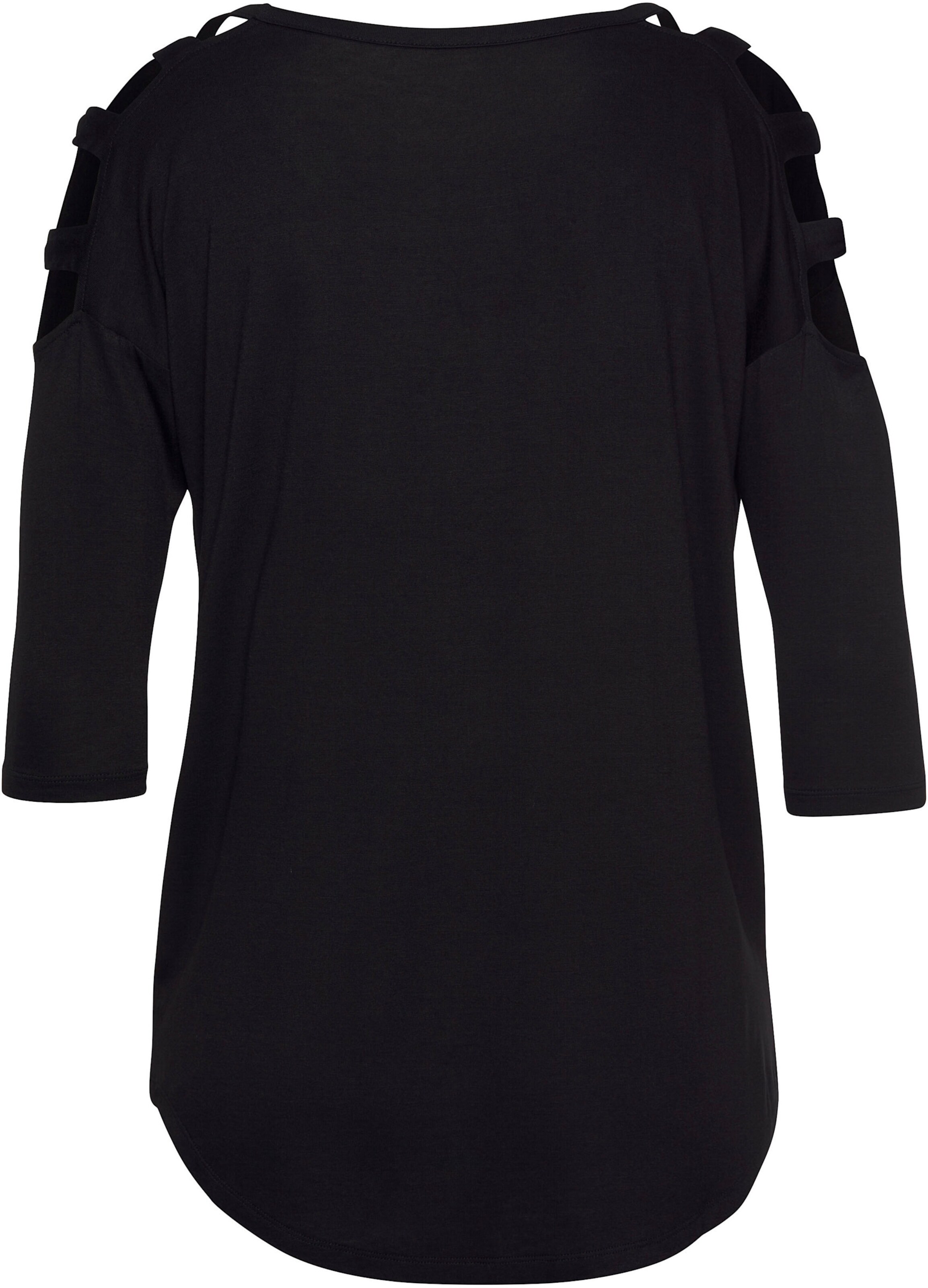 LASCANA 3/4-Arm-Shirt in schwarz