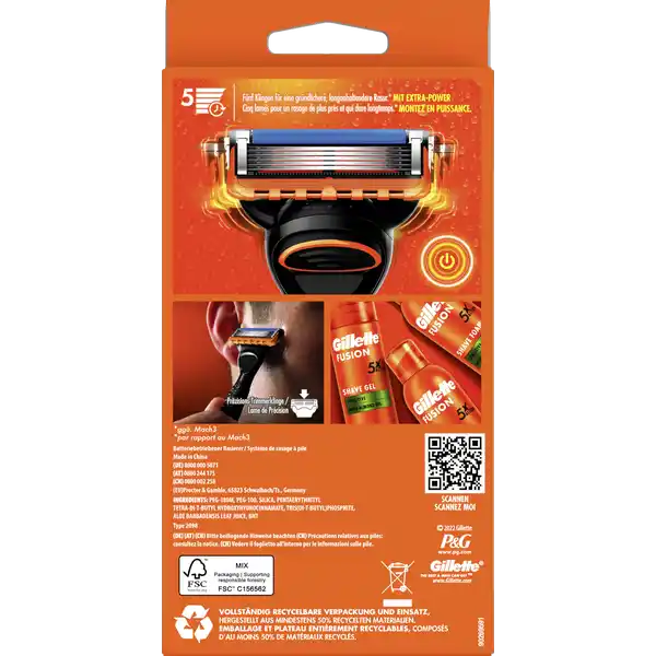 Fusion5 Power Rasierer mit einer Klinge